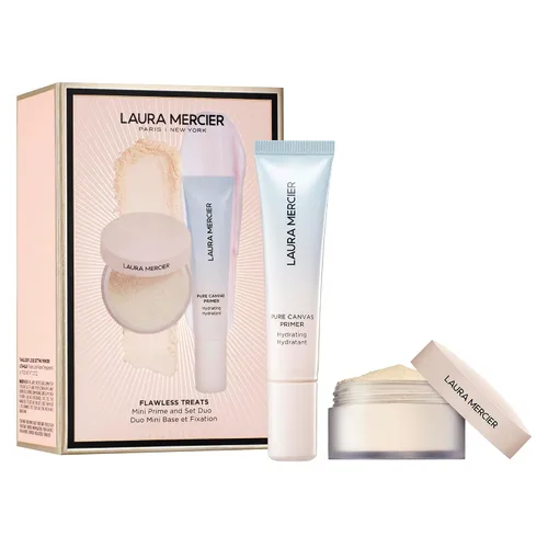 Vista 17 de Laura Mercier Polvo fijador translúcido suelto sin talco, ultra difuminado, desgaste hidratante de 16 horas, acabado natural, infusión de ácido