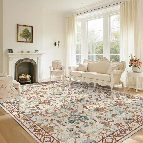 Vista 34 de Alfombra de área pequeña de 2 x 3 pulgadas, color beige, para entrada, baño, cocina, antideslizante, de pelo bajo, lavable, moderna alfombra bohemia