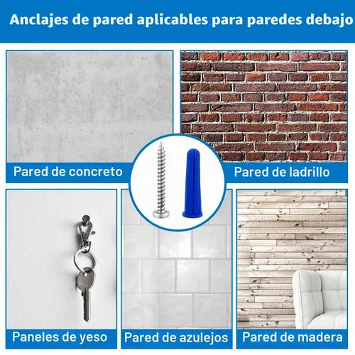 Vista 6 de Kit surtido de anclajes y tornillos de pared de hormigón cónico, 228 anclajes de mampostería con 3 brocas de perforación, 114 anclajes de pared