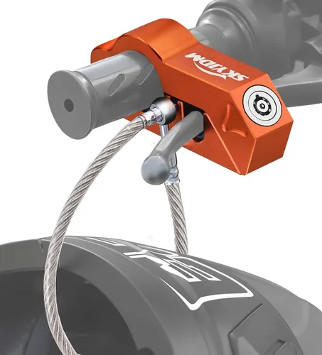 Vista 8 de Combo de bloqueo de motocicleta - Casco y agarre antirrobo para todas las motocicletas, bicicletas, cuatrimotos, scooters con diámetros de manillar