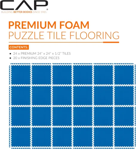 Vista 39 de CAP Puzzle Exercise Mats 1/2” Thick EVA Interlocking Foam Tiles for Home Gym Flooring Multiple Options
