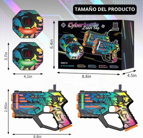 Vista 3 de Juego de pistolas láser de 2-8, 9, 10, 11, 12, 13, 14+ años