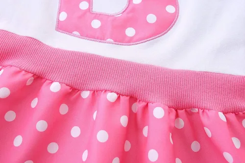 Vista 6 de Mud Kingdom Little Girls Birthday Dress Number Gift Cute Polka Dots