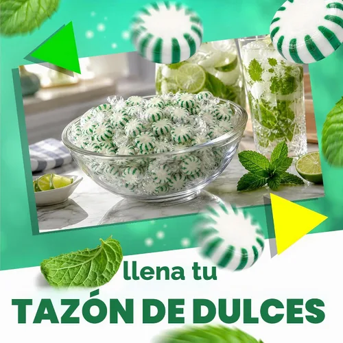 Vista 4 de Starlight Mints, caramelos de menta verde envueltos individualmente, bolsa de 1 libra