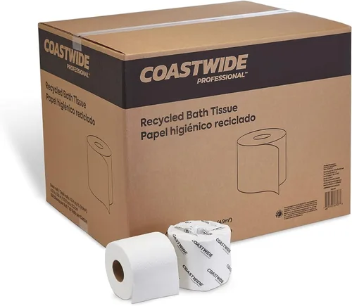 Vista 7 de Staples COASTWIDE - Papel higiénico, 1 capa, blanco, sin perfume, 96 rollos/caja, 1000 hojas/rollo, seguro para sépticos, duradero y absorbente
