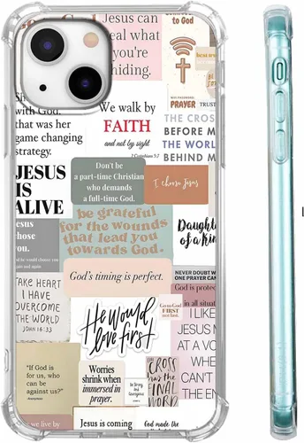 Vista 17 de Funda para Celular con Versículos de la Biblia, Colocación de Citas Cristianas de Jesús, Diseño Collage, Funda Protectora Suave de TPU de Moda