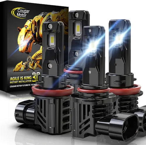 Vista 14 de Cougar Motor Bombillas antiniebla H4, sin polaridad con ventilador de refrigeración ATV/UTV H4, lámparas antiniebla auxiliares, Plug-N-Play, paquete