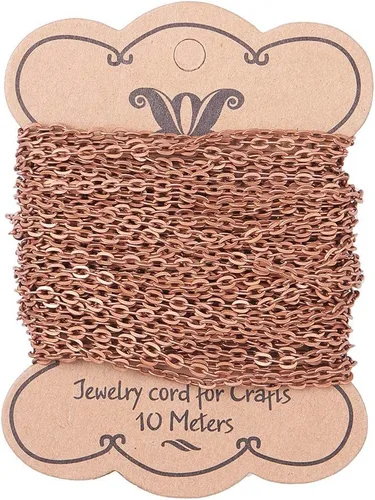 Vista 12 de PH PandaHall Cadenas de collar para fabricación de joyas, 32 pies 2mm cadenas de bordillo de eslabones torcidos de hierro cadena cruzada cadena