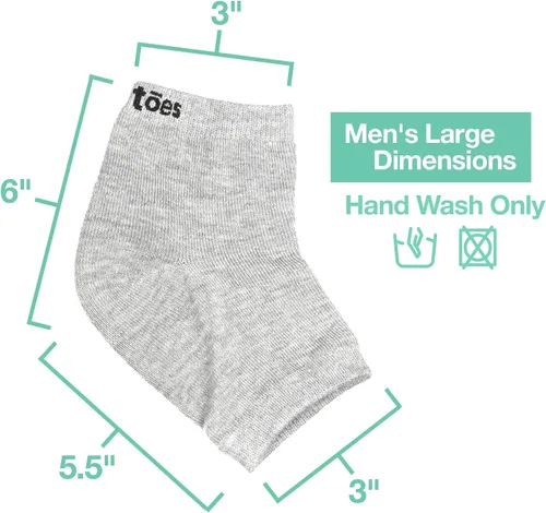 Vista 6 de ZenToes Calcetines hidratantes para tacones secos agrietados, anchos algodón gris