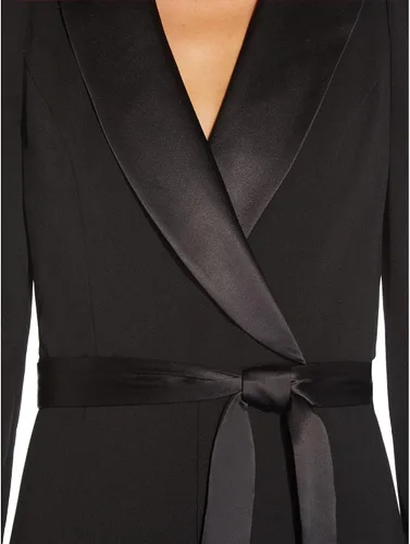 Vista 5 de Adrianna Papell Mono de esmoquin de crepé de punto para mujer Negro