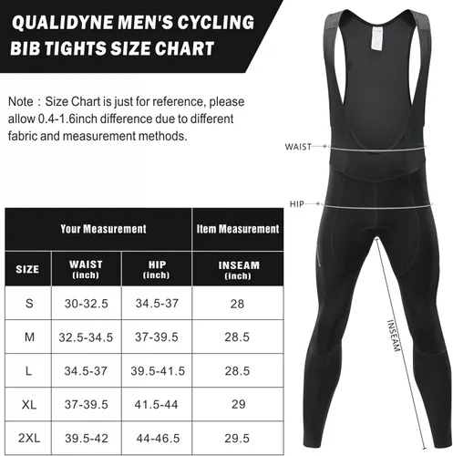 Vista 6 de Qualidyne - Pantalones largos para ciclismo con almohadilla transpirable 3D, excelente rendimiento y mejor ajuste
