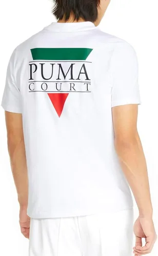 Vista 2 de PUMA Camiseta casual de manga corta con cuello redondo para hombre, color blanco