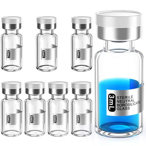 Vista 6 de Biomed Solutions Vial estéril vacío sellado con tapón de goma de butilo y cierre superior, tubo de vidrio de borosilicato tipo 1, empaquetado