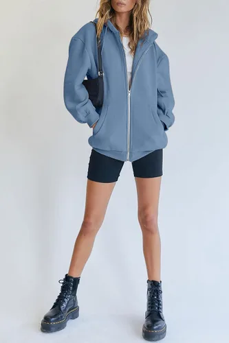 Vista 5 de AUTOMET Womens Zip Up Hoodies Long Sleeve Fall Oversized Sweatshirts Fleece Y2K Jacket with Pockets