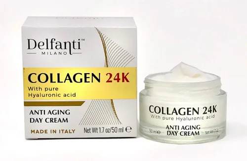 Vista 4 de Delfanti-Milano • COLÁGENO 24K • Crema de día antiedad • Hidratante facial y cuello con ácido hialurónico puro • Hecho en Italia.