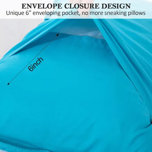 Vista 4 de BOSOWOS Juego de 2 fundas de almohada acolchadas de microfibra decorativas, fundas de almohada suaves y transpirables con cierre de sobre