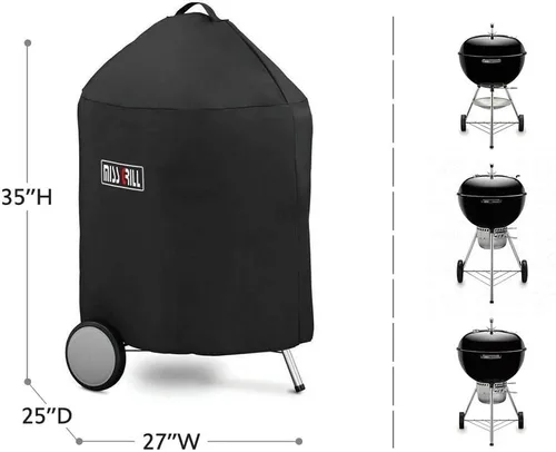 Vista 2 de 7150 - Funda para barbacoa Weber de 22 pulgadas para parrillas de carbón de alta calidad, resistente al agua y a la intemperie