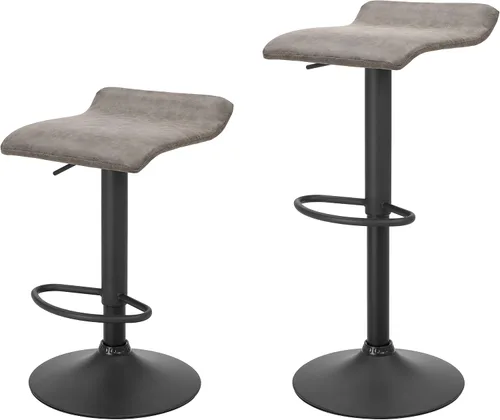 Vista 9 de Finnhomy Juego de 2 taburetes de bar ajustables, taburetes de bar giratorios para silla de altura de encimera de cocina, marrón retro