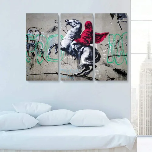 Vista 23 de Banksy Graffiti Street Art Colecciones de lienzos de arte callejero. Listo para colgar. Fabricado en Estados Unidos #FULL2
