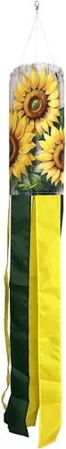 Vista 8 de Girasoles a cuadros Verano Windsock 40" L Briarwood Lane