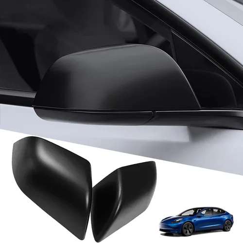 Vista 9 de YHCDSEA Cubierta protectora de espejo retrovisor para Tesla Model 3, accesorios exteriores para Tesla Model 3 2017-2026 (negro brillante)