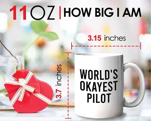 Vista 6 de Bubble Hugs Taza de café piloto - World'S Okayest Pilot - Avión Vuelos Tripulación Capitán Mayordomo Azafata Avión Aeropuerto Ocupación