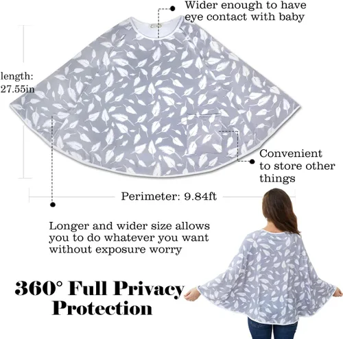 Vista 2 de Funda de lactancia para bebé y poncho de lactancia, cubierta multiusos para toldo de asiento de automóvil, cubierta de carrito de compras, cubierta