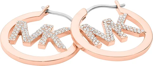 Vista 2 de Michael Kors - Arracadas de plata y oro rosa para mujer