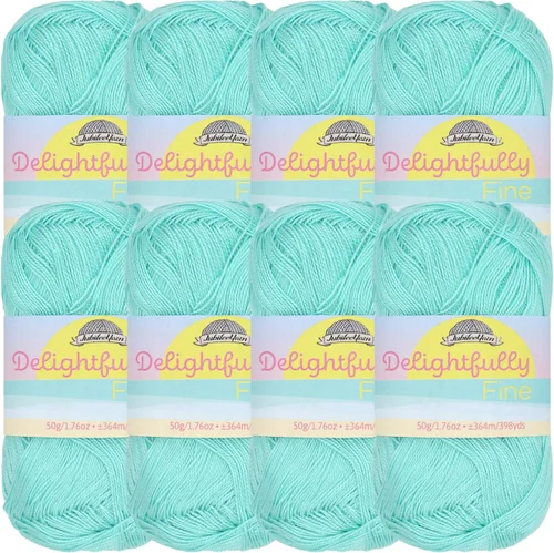 Vista 73 de JubileeYarn - Ovillo de hilo deliciosamente fino, 1.76 oz/madeja de rayón de bambú, color rosa polvo, 4 madejas