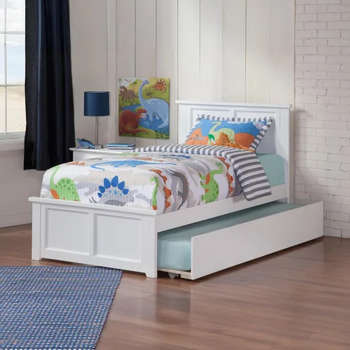 Vista 12 de AFI Madison Cama de plataforma con estribo y cajón deslizable Blanco