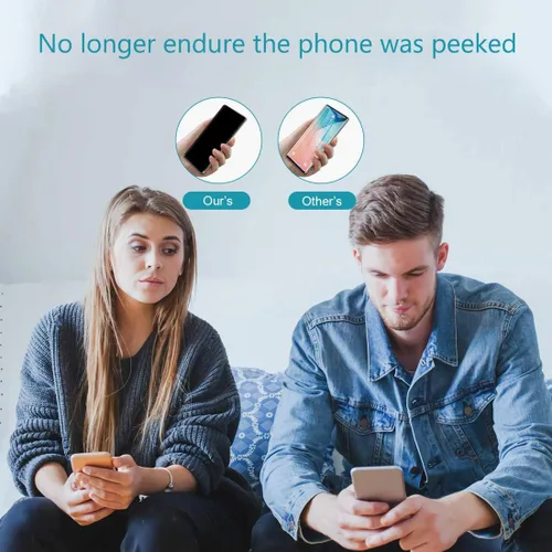 Vista 7 de Protector de pantalla de privacidad para Galaxy S21 Ultra, compatible con sensor de huellas dactilares, película suave adhesiva completa, 2 vías