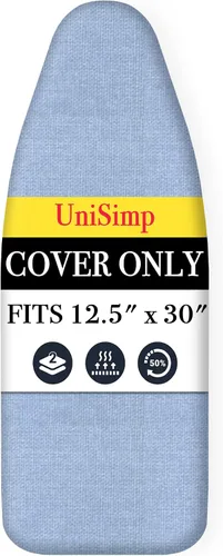Vista 31 de UniSimp Funda y almohadilla para tabla de planchar de 15 x 54 pulgadas, algodón natural extra grueso, acolchado resistente a las manchas y a