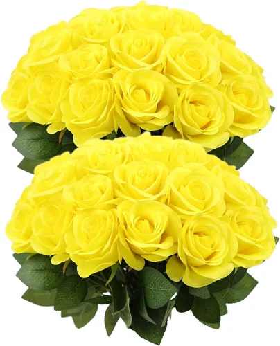 Vista 8 de LVEFIT - 12 rosas artificiales de otoño para decoración de otoño Beige