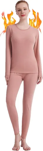 Vista 12 de Ropa interior térmica para mujer, conjunto de pijamas de manga larga, calzoncillos largos, capa base sólida ultra suave, regalos con caja Negro