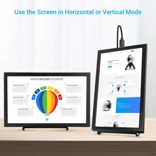 Vista 4 de ELECROW Monitor portátil de 8 pulgadas, mini monitor capacitivo sin tacto de 1280 x 800 con puerto HD compatible con Raspberry Pi, pantalla LCD