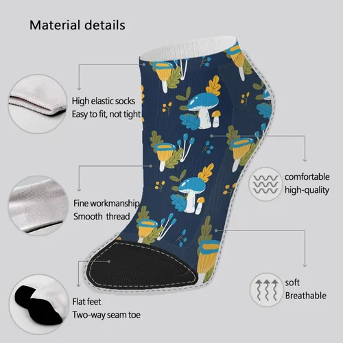 Vista 6 de Low Cut Socks Women No Show Socks for Womens Low Ankle Sock Trendy Cute Mushrooms Funny Mushrooms Magic Mushrooms Plant Forest Ankle Socks for Women