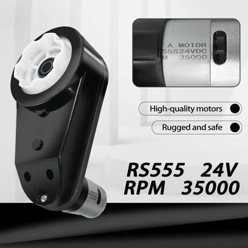 Vista 6 de JRRXM 2 unidades de alta velocidad 24V RS555 35000RPM engranajes de acero rápido caja de cambios para ruedas eléctricas actualización de motor
