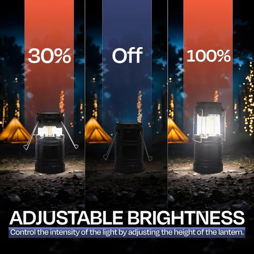 Vista 6 de Linterna de camping recargable, paquete de 2 – Linterna LED para campamento alimentada por batería, linterna solar impermeable para emergencias