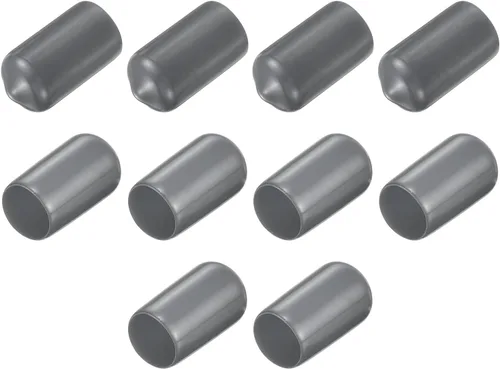 Vista 173 de uxcell 10 tapas de goma para extremos de 0.591 in de identificación, tapa de extremo redondo, protectores de rosca de tornillo, color negro