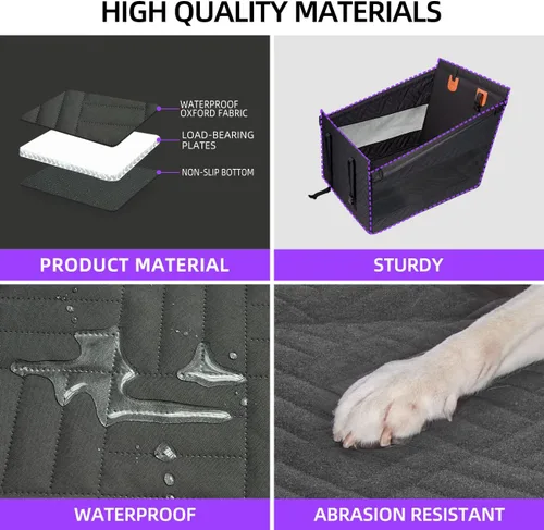 Vista 4 de TKYZ Asiento de automóvil mediano para perro, extensor de asiento trasero para perros, funda de asiento grande impermeable para asiento trasero