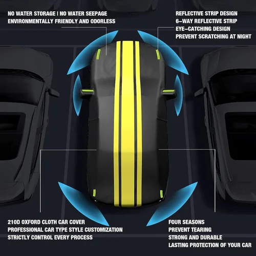 Vista 4 de Car Cover Compatible with KIA Besta/Carens/Cee'd/Ceed/Cerato,Outdoor Car Covers All Weather Waterproof Breathable Large Car Cover with Zipper,Custom