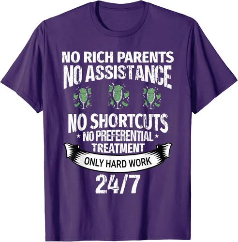 Vista 4 de Camiseta No Rich Parents Just Only Hard Work, Negro -, Pequeña