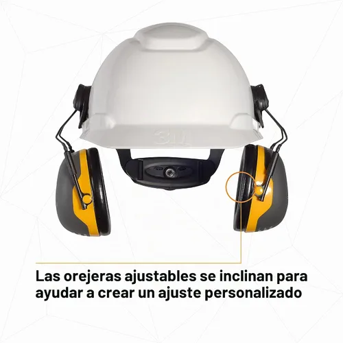 Vista 9 de 3M PELTOR - Orejeras de protección auditiva, Serie X X2P3E, estilo gorra con casco duro adjunto, protección contra el ruido NRR 24 dB, paquete