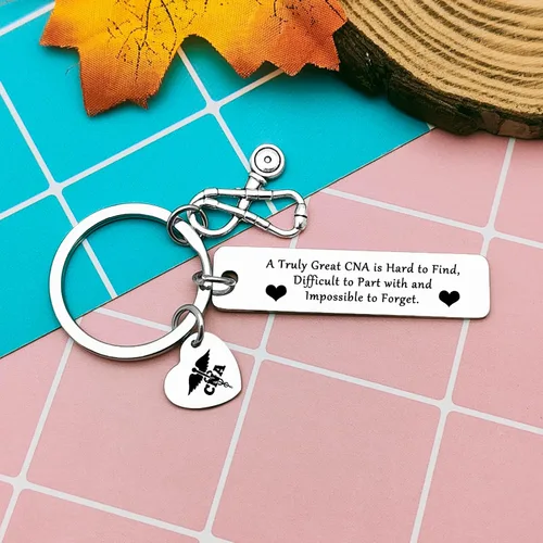 Vista 7 de Llavero de regalo para asistente de enfermería certificado, regalo de enfermería, para mujeres y hombres, certificado por la CNA, llavero inspirador