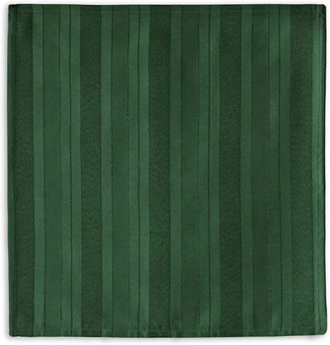 Vista 6 de Newbridge - Mantel navideño de satén con rayas verde cazador, 52 x 52 pulgadas cuadradas, rayas tejidas festivas, mantel de poliéster reutilizable