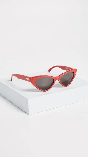 Vista 4 de Moschino Gafas de sol puntiagudas con ojo de gato para mujer, rojogris azul, talla única