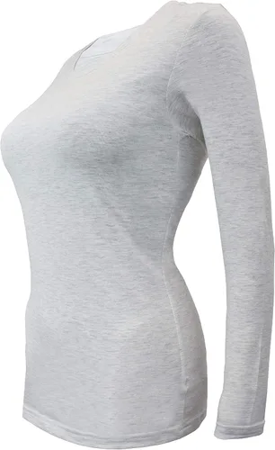Vista 106 de Natural Uniforms Camiseta Under Scrub para mujer, cuello redondo, manga larga, paquete de 3, paquete múltiple de 3