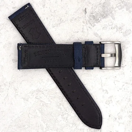 Vista 5 de Benchmark Basics Correas de reloj Sailcloth de liberación rápida, correas de reloj tejidas de nailon para relojes regulares e inteligentes, elección
