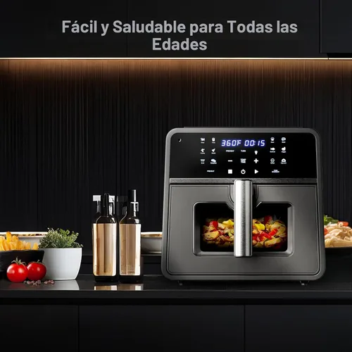 Vista 8 de Emerson Freidora de aire SmartVoice 10QT 6 en 1, más de 1000 comandos de control de voz, más de 100 alimentos reconocidos, sin aplicación, sin WIFI