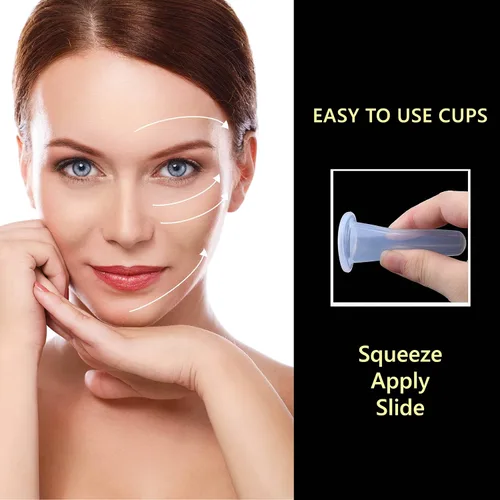 Vista 4 de Juego de ventosas faciales antienvejecimiento, masajeador facial. Levantamiento facial natural de DoSensePro. Mejora las arrugas de la piel